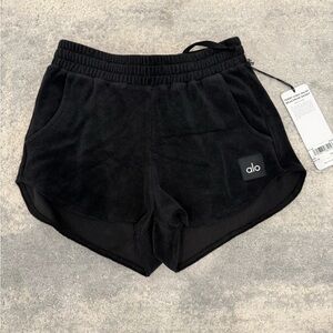 NWT ALO Yoga Women's Black TERRY Athletic Shorts- size XS